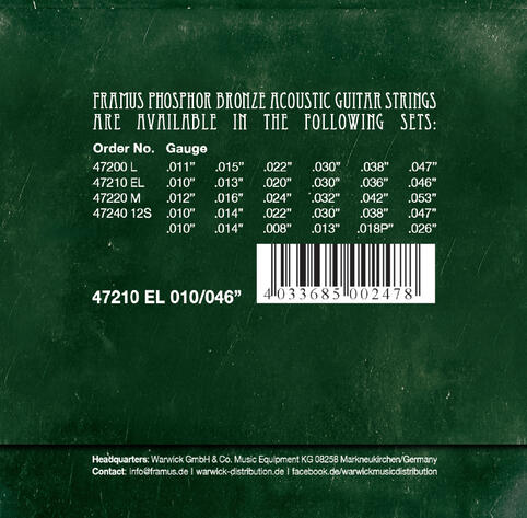 Phosphor Bronze Acoustic String Set - Extra Light 010-046