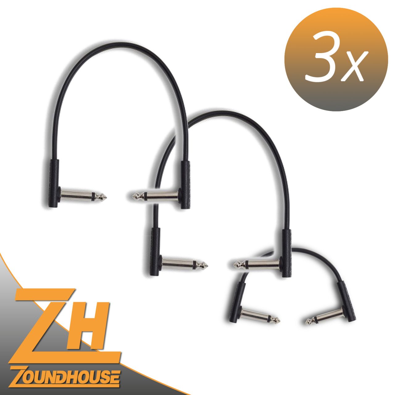 3 x Flat Patch Cable 10+20+20 cm - Patchkabel-Set