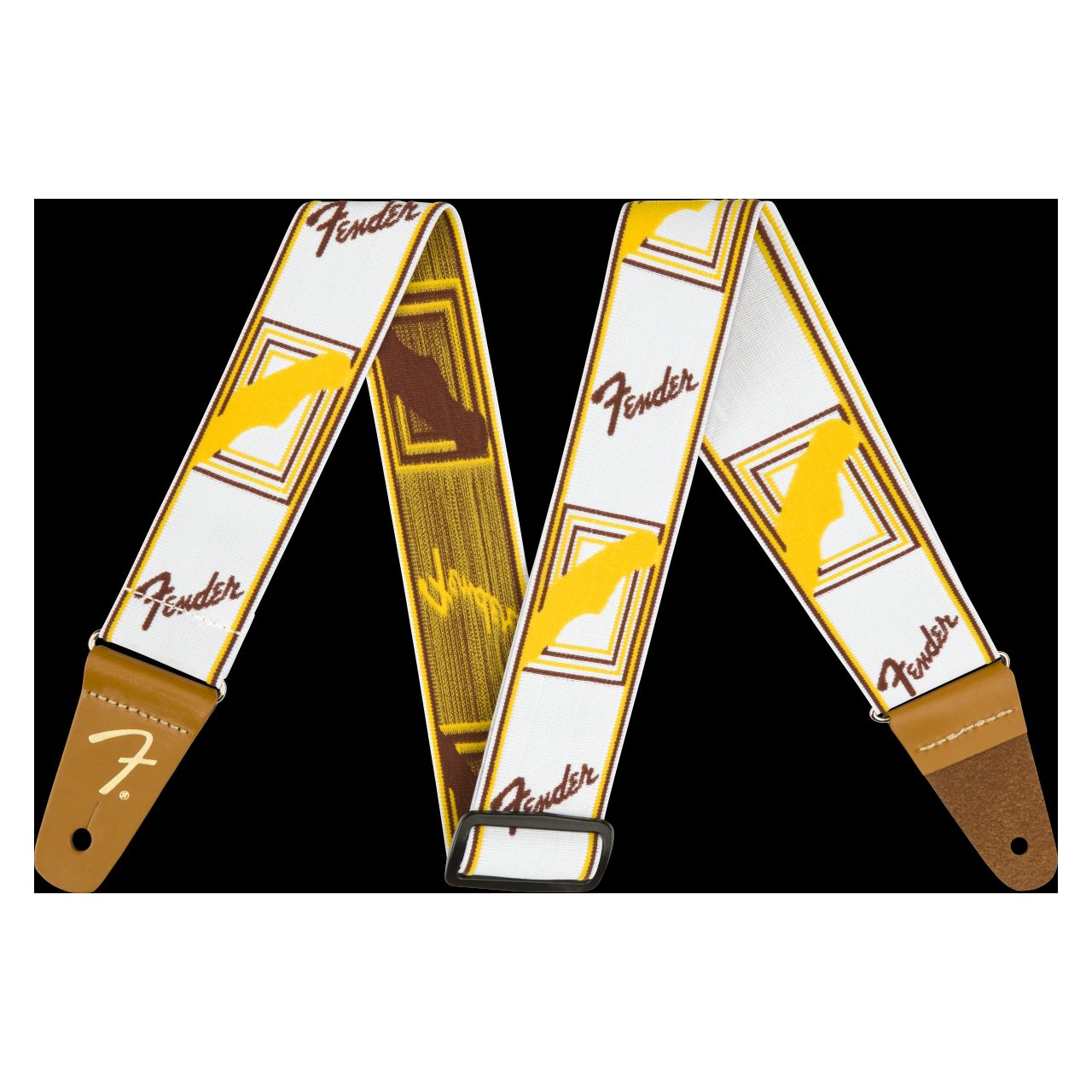 Weighless 2" Monogrammed Strap  White/Brown/Yellow