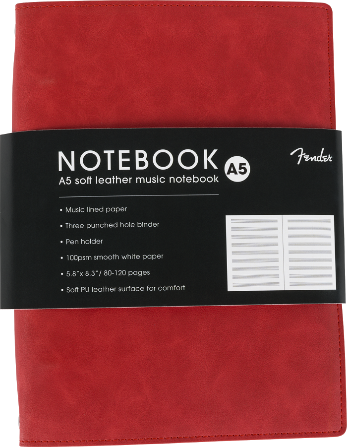 Fender Vegan Leather Music Note Book Dakota Red