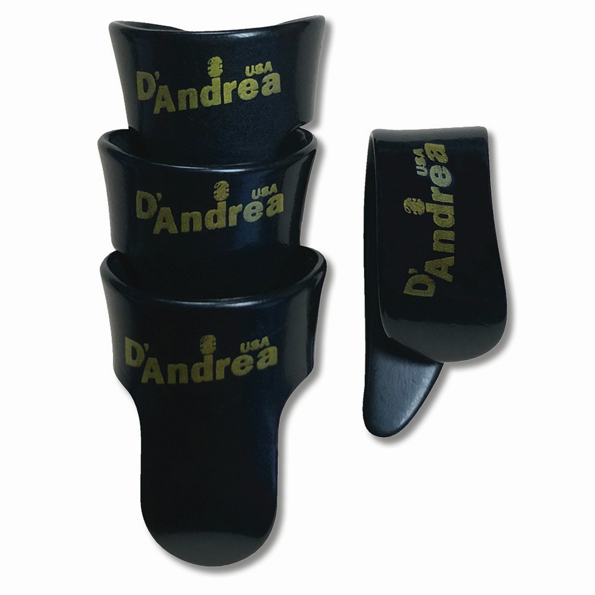 Thumb & Finger Pick Set (R4 PAC MD TF BLK), 1 Thumb & 3 Finger Picks, Medium, Black
