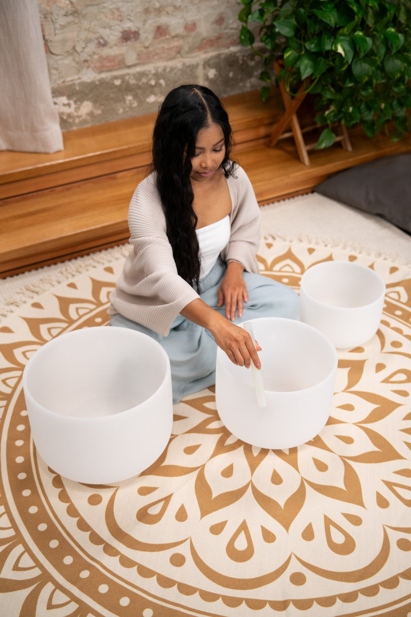 CSBSETGEC Crystal Singing Bowls Set - 3 teilig
