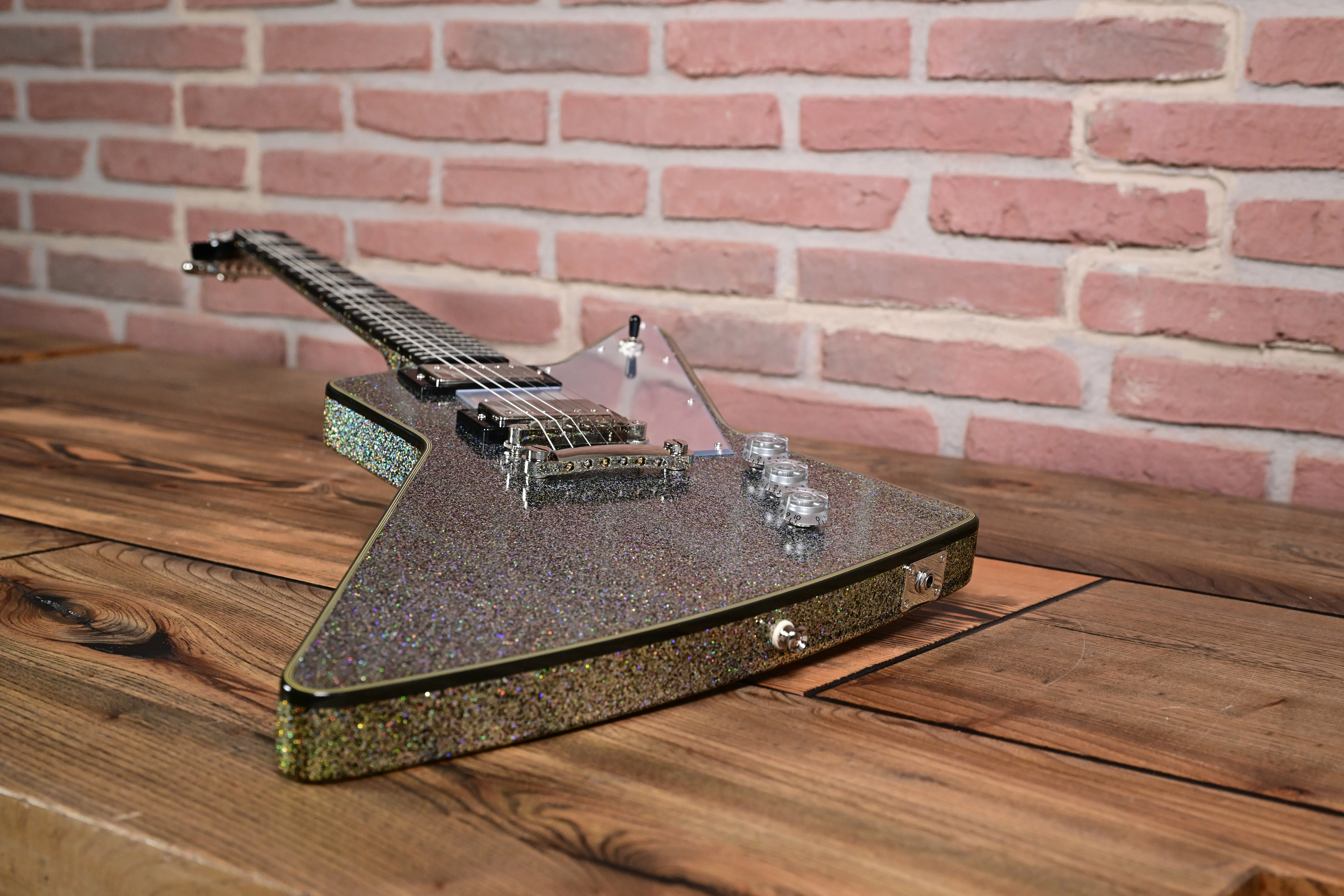 Lzzy Hale Explorer Custom Black Diamond Holographic Sparkle