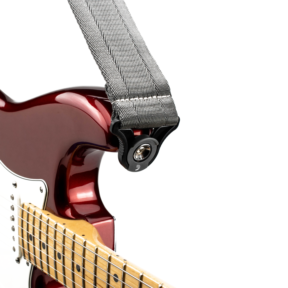 Auto Lock Guitar Strap, Metal Grey