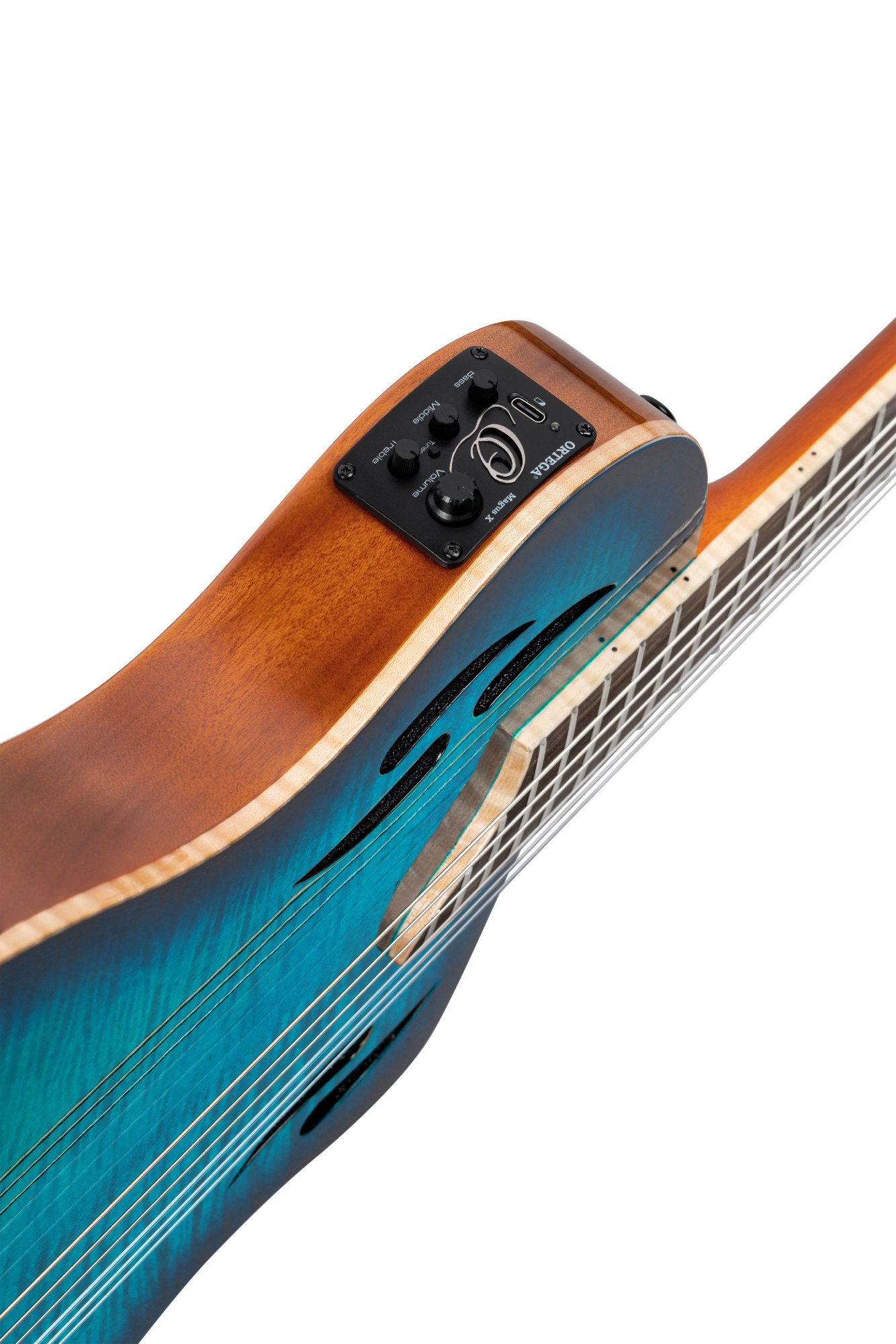 TourPlayer DeLuxe Nylon Gitarre flamed Maple Blue, with Bag
