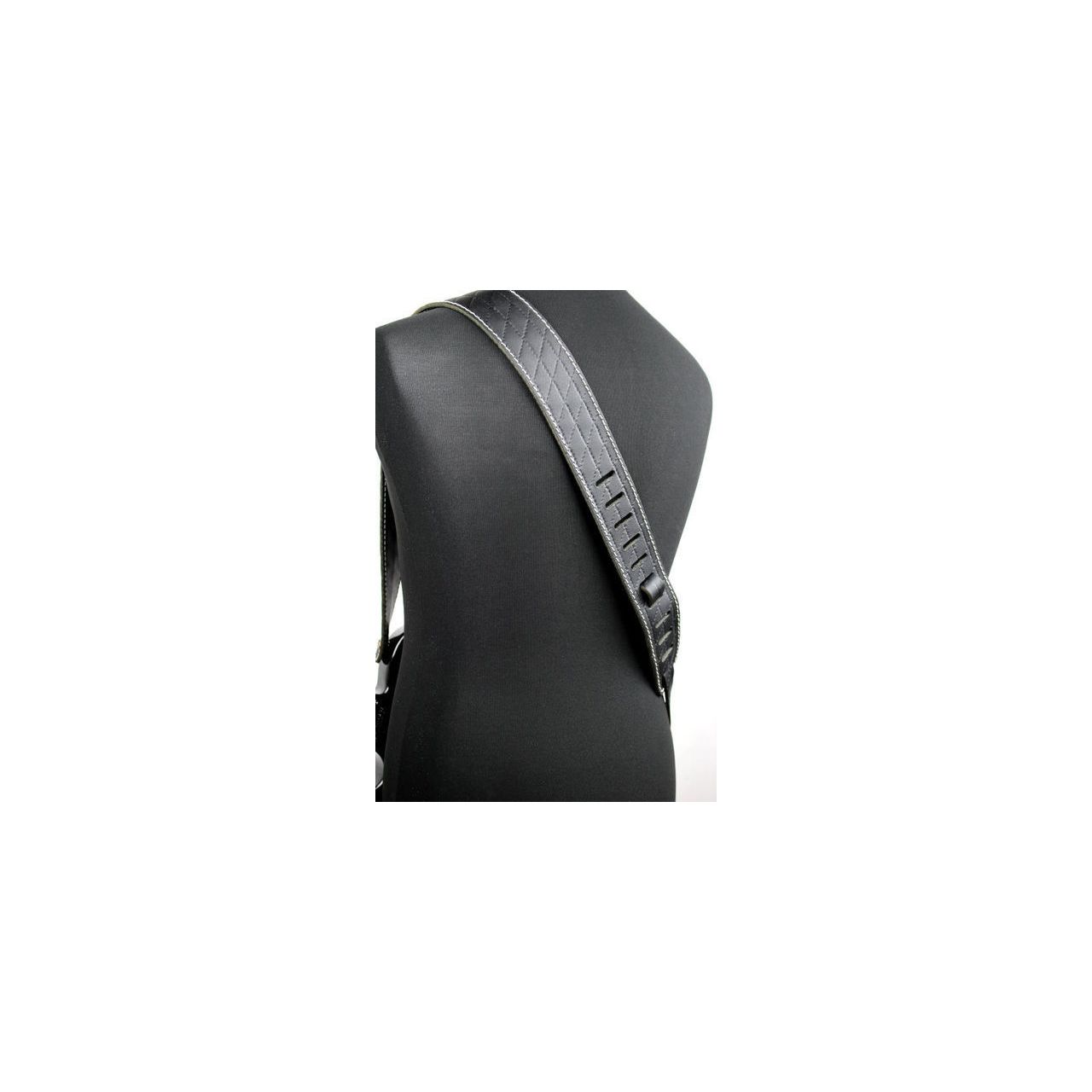 1498 Raw II Contour Sew Black - Gitarrengurt, Made in Germany