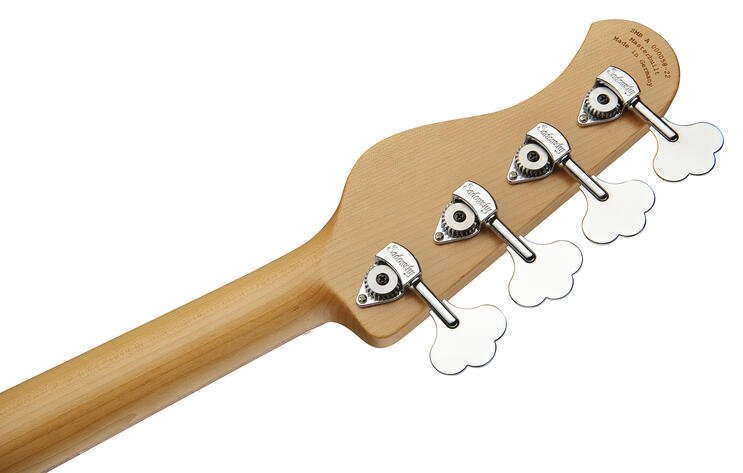 MasterBuilt 21-Fret Standard J/J Bass, Red Alder Body, 4-String - Solid Olympic White High Polish