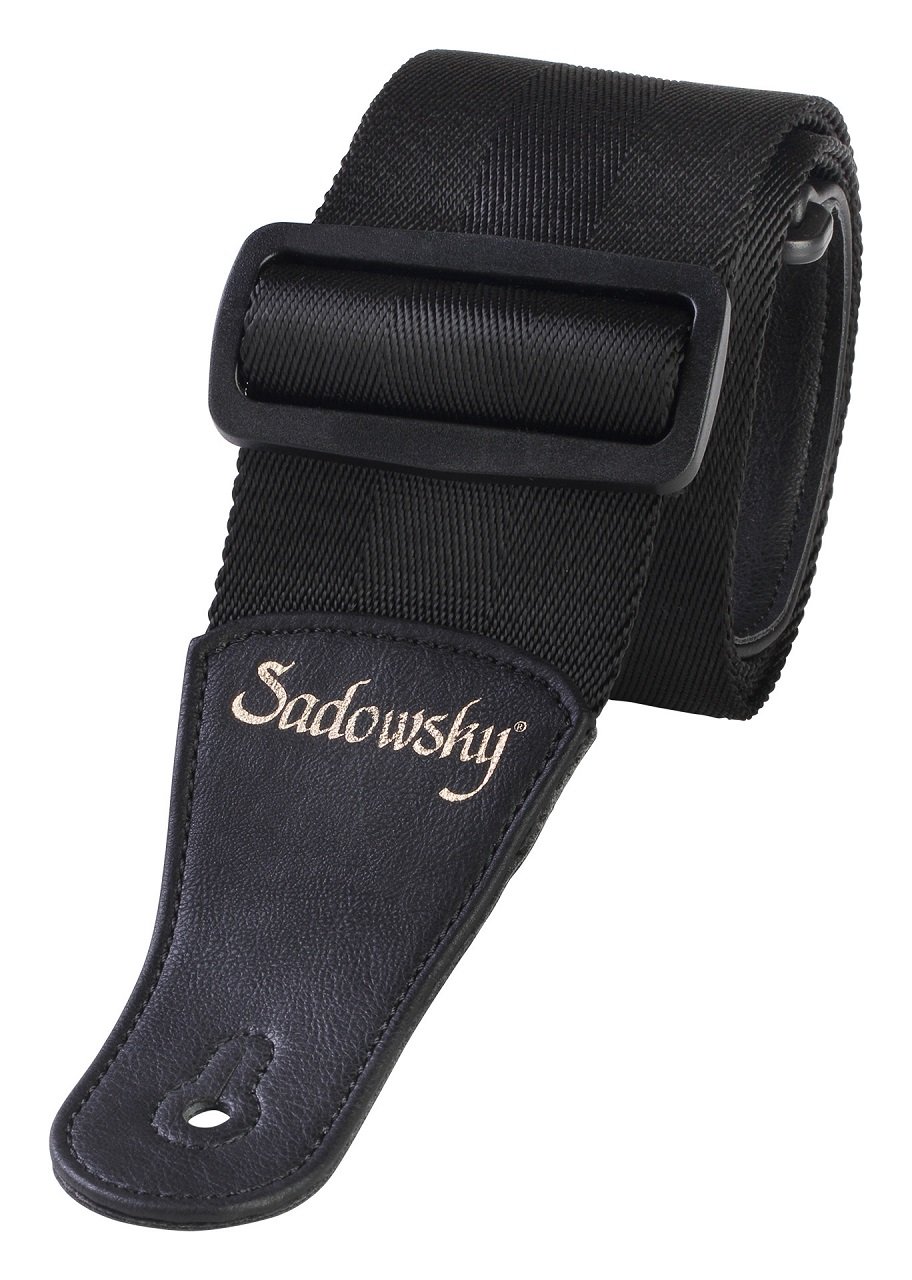 Nylon-Bassgurt - Schwarz, Goldprägung