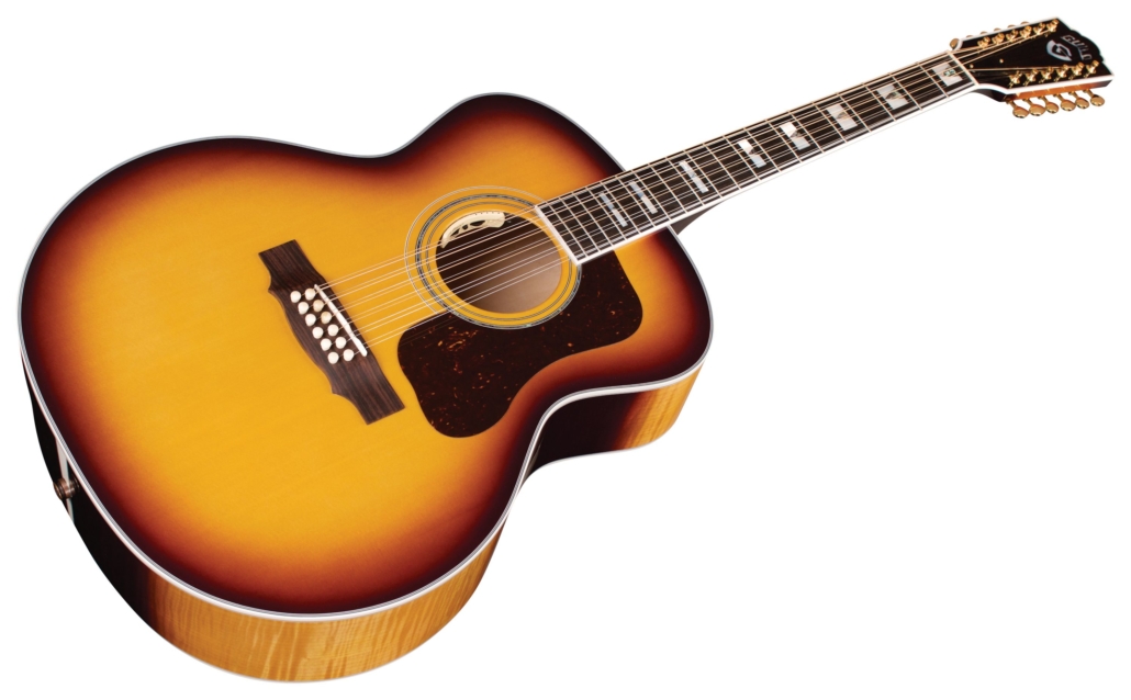 Akustikgitarre, 12-saitig, Sunburst, Stahlsaiten, Cutaway