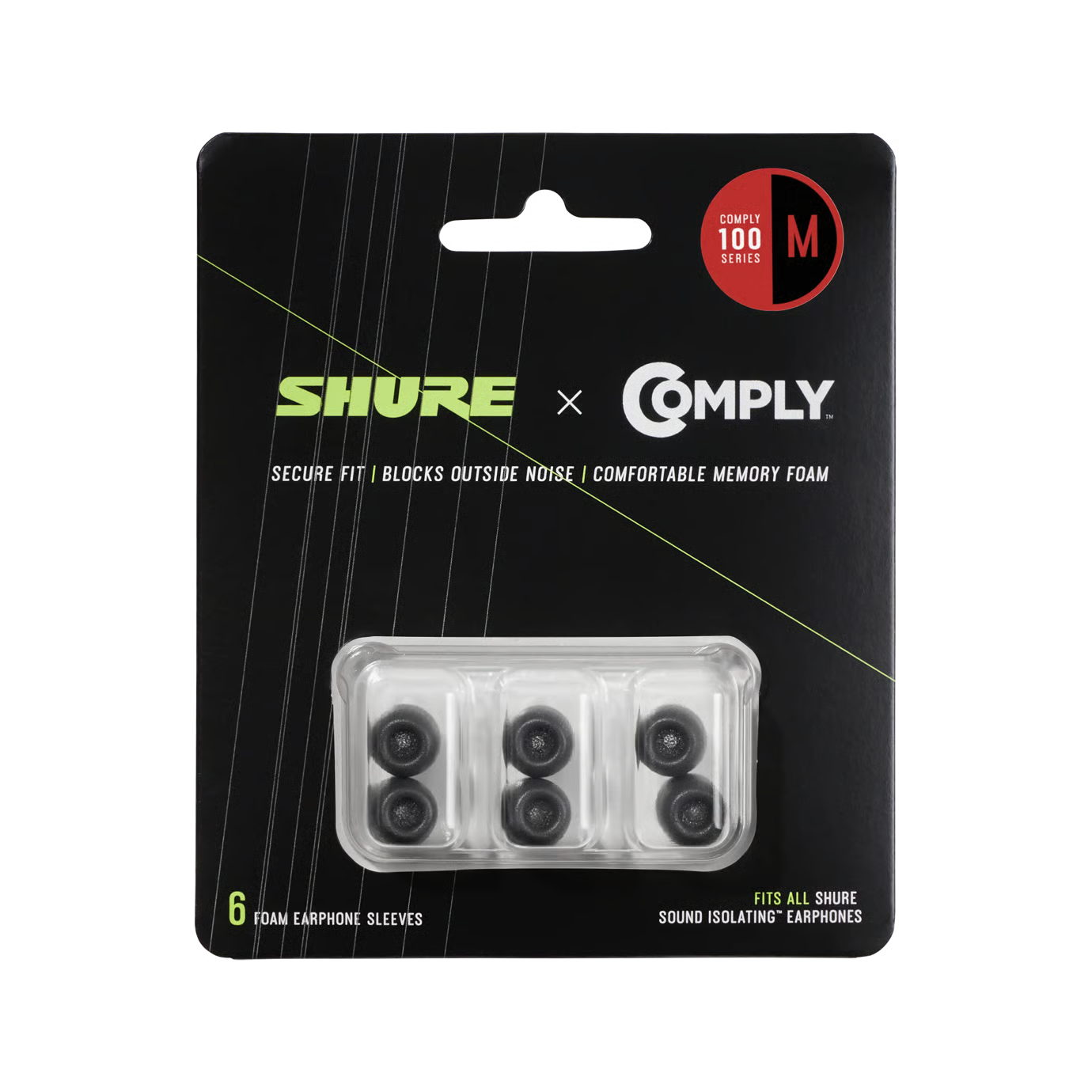 EACYF1 Comply Medium schwarze Ohrpassstücke
