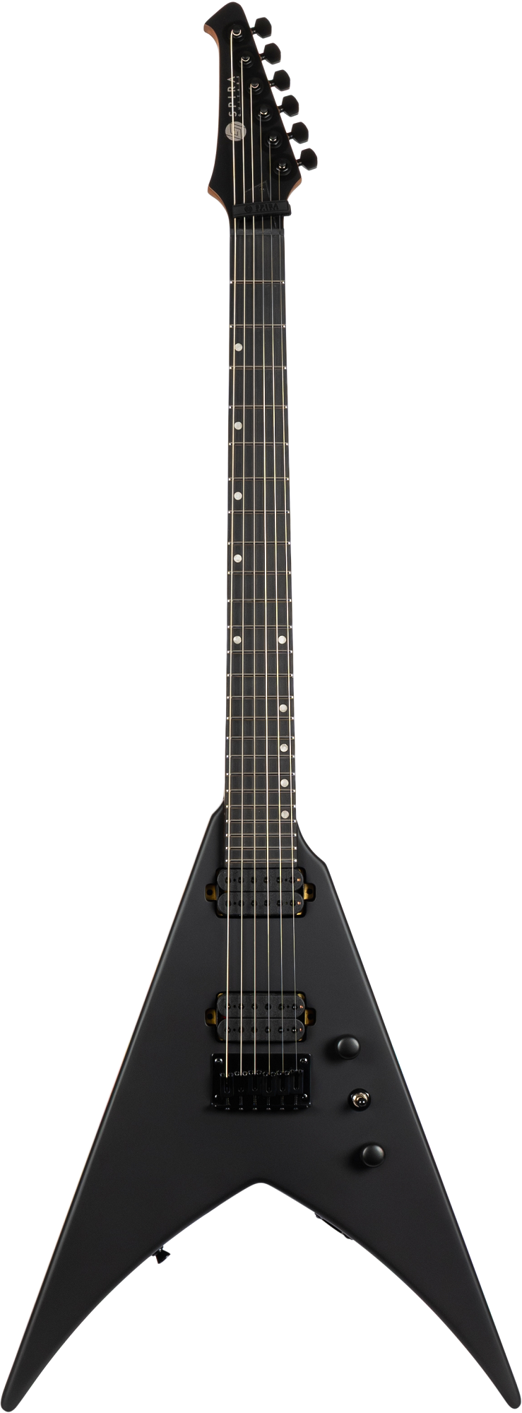 Spira V-400 E-Gitarre in klassischer V-Form in Satin Black