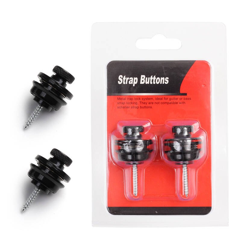 AS-032 Black Guitar Strap Locks 