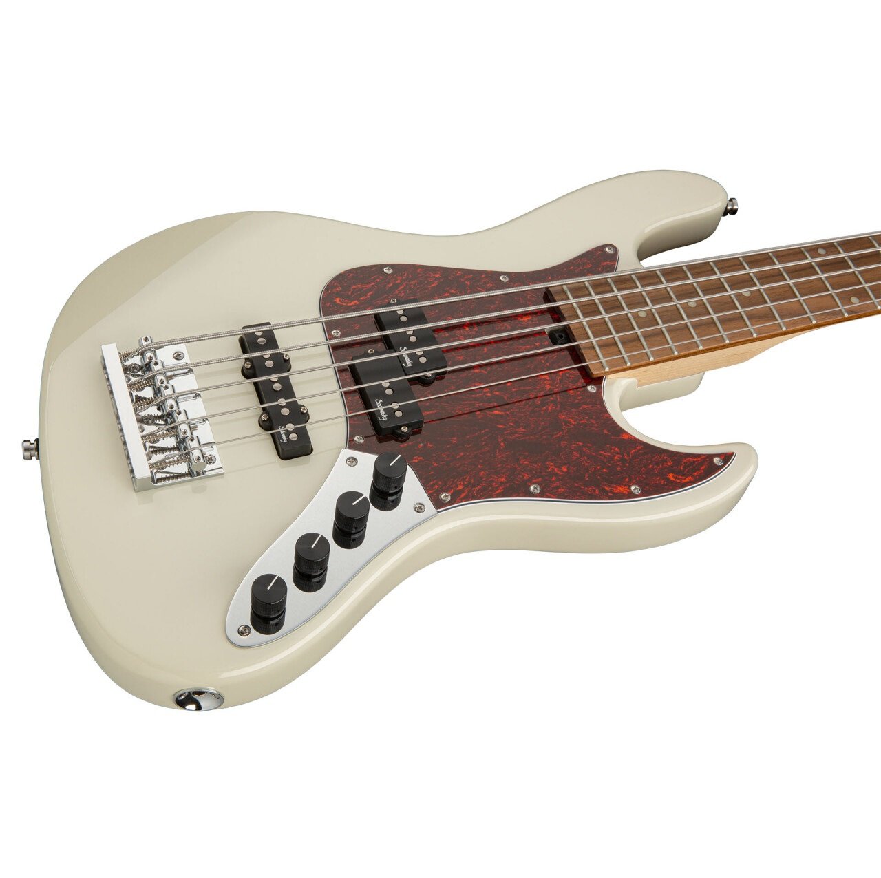 MetroExpress 21-Fret Hybrid P/J Bass - Solid Olympic White High Polish 