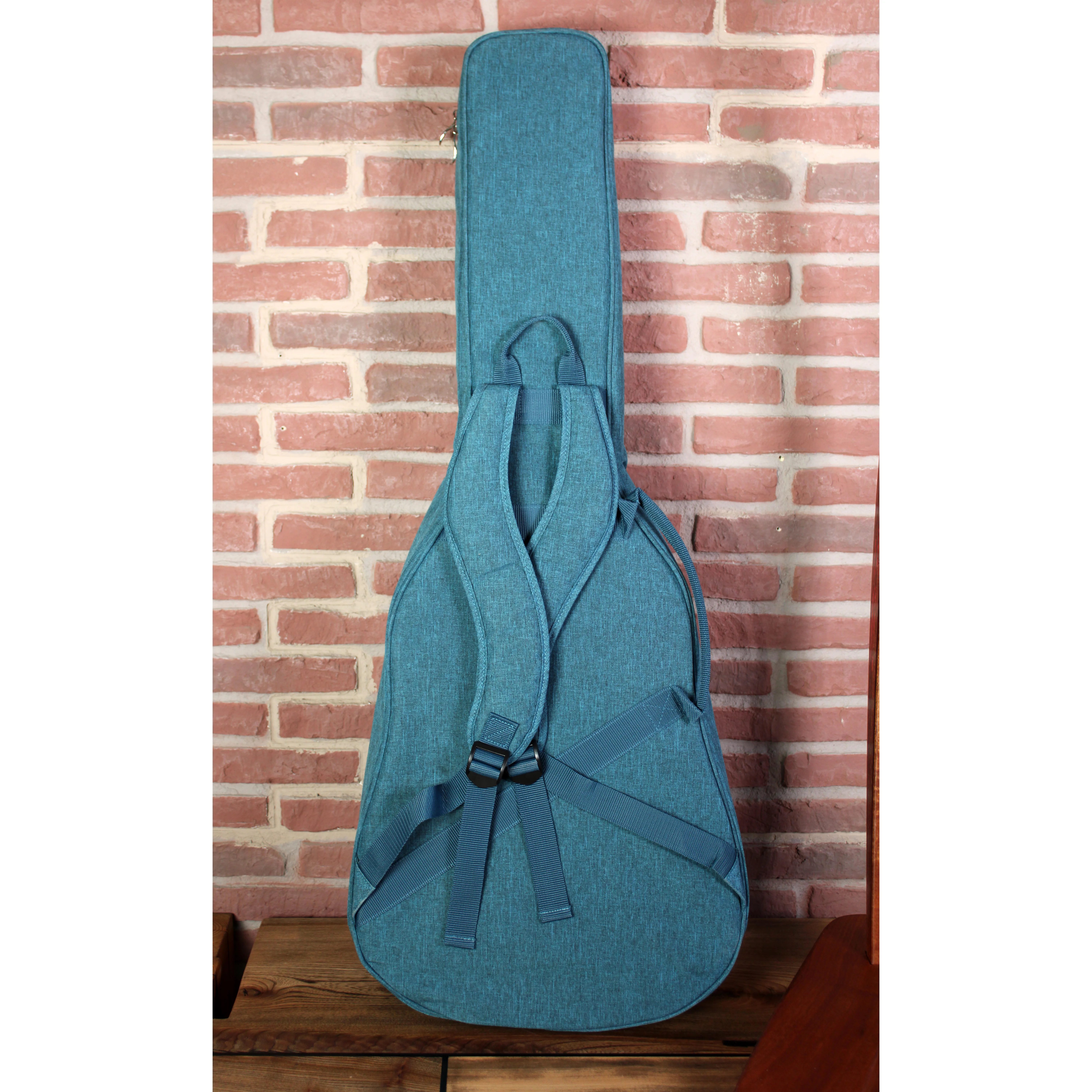 Eastman PCH1-OM-CLA Westerngitarre im Gigbag Rückansicht