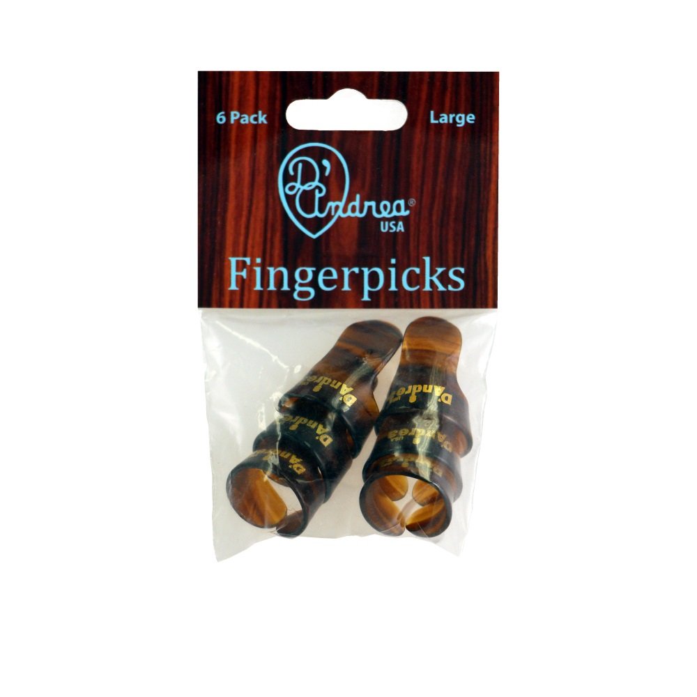Finger Picks (R6374 LG SHL), 6 pcs Pick Pack, Large, Shell