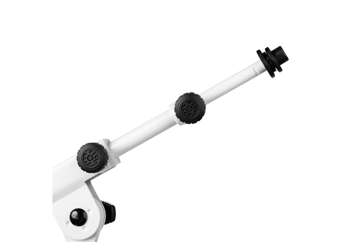 Mikrofonstativ mit Teleskopgalgen – Weiß