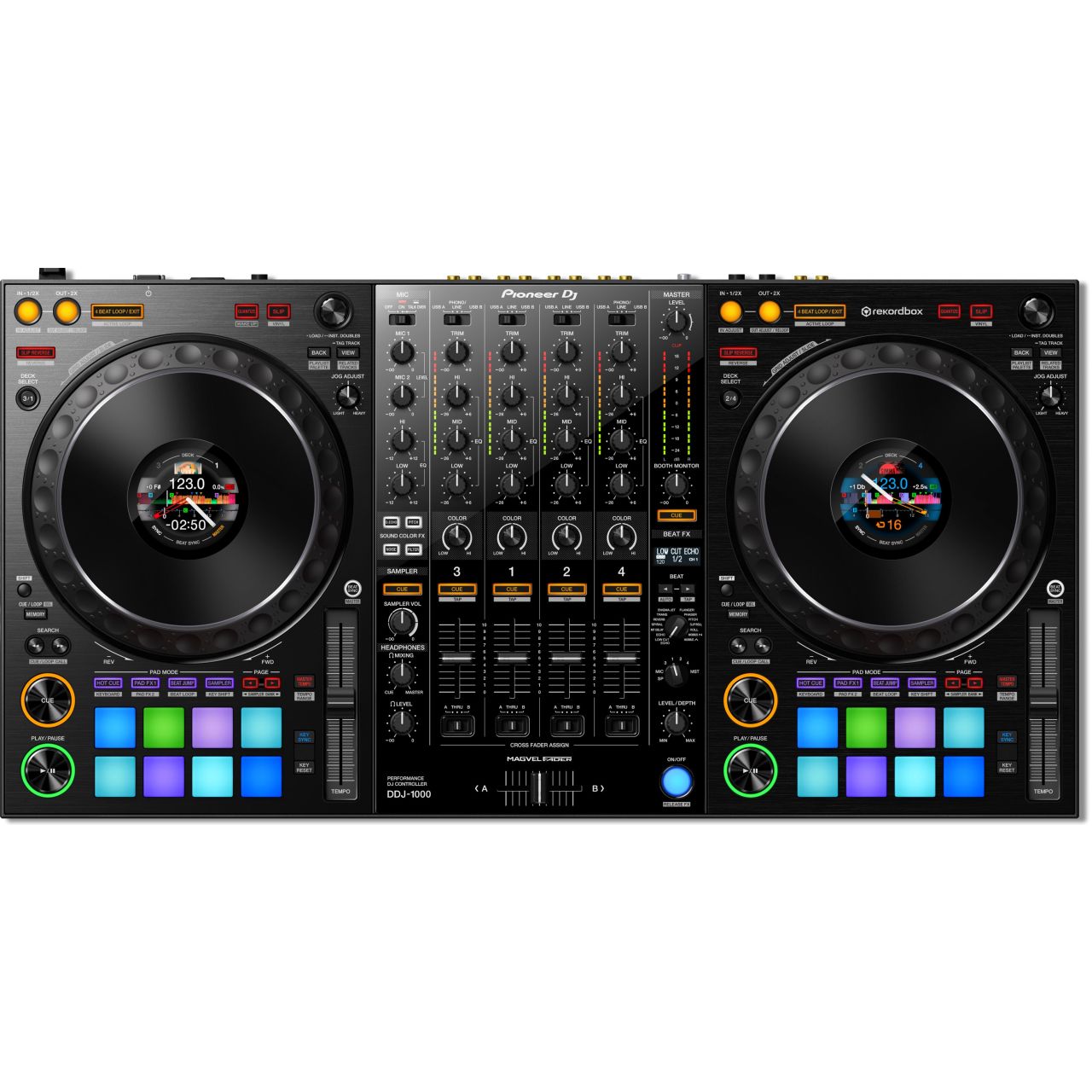 Pioneer DDJ-1000 - Professioneller 4-Kanal-DJ-Performance-Controller für rekordbox dj