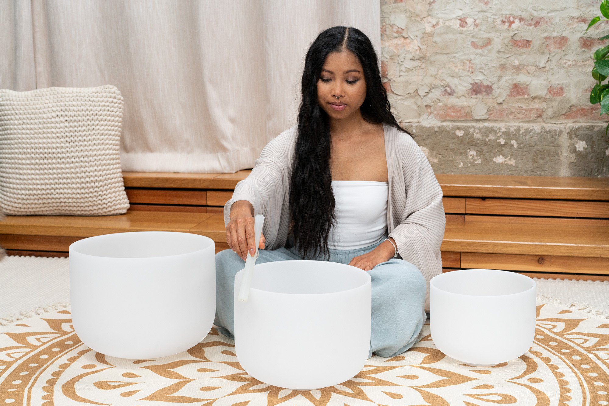 CSBSETGEC Crystal Singing Bowls Set - 3 teilig