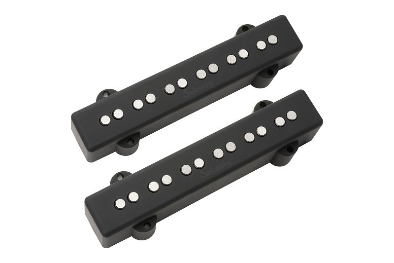 J/J-Style Bass Pickup Set Noise-Cancelling Stacked Coil 6-String Bridge & Neck