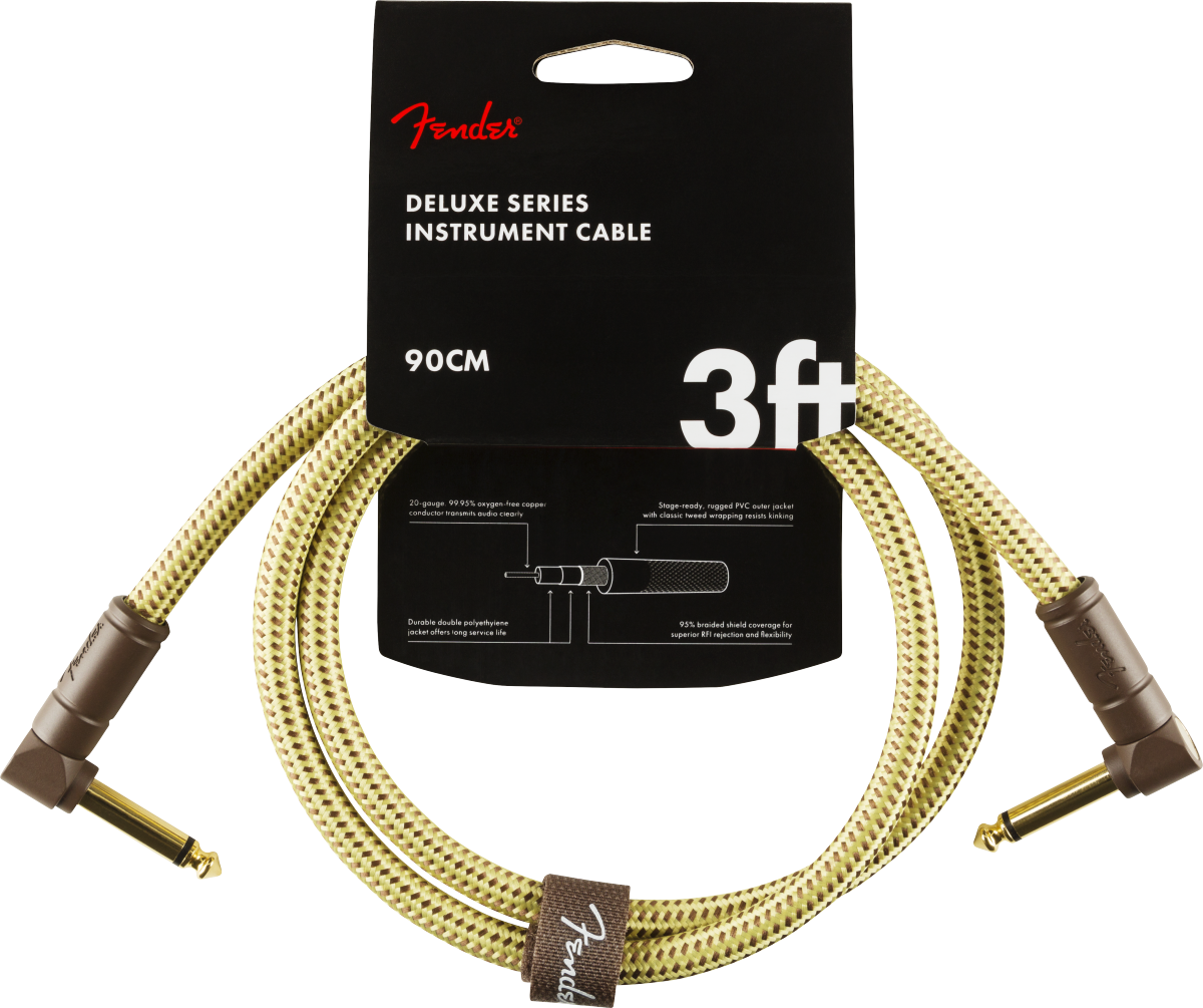 Deluxe Series Instrument Cable, Angle/Angle, 3', Tweed (90 cm)