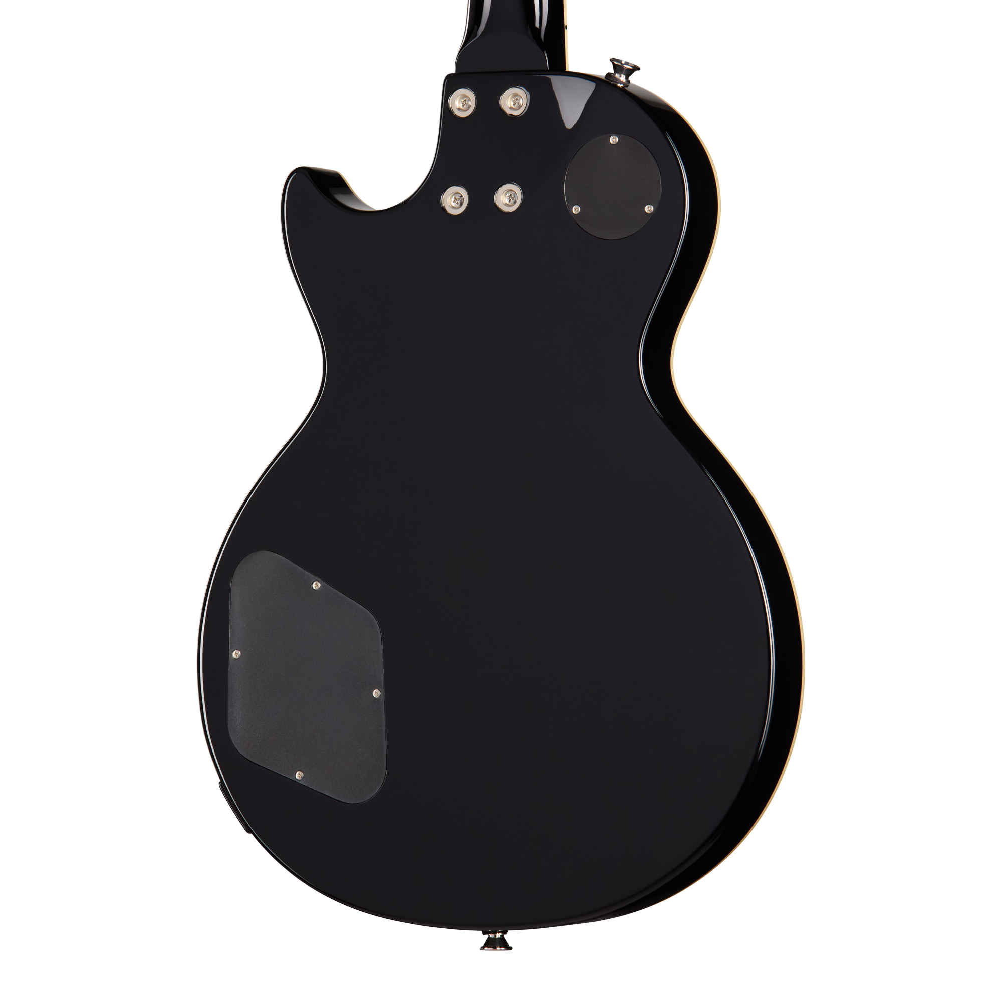 E-Gitarre, schwarzer Korpus, Hochglanzlack, massiver Korpus