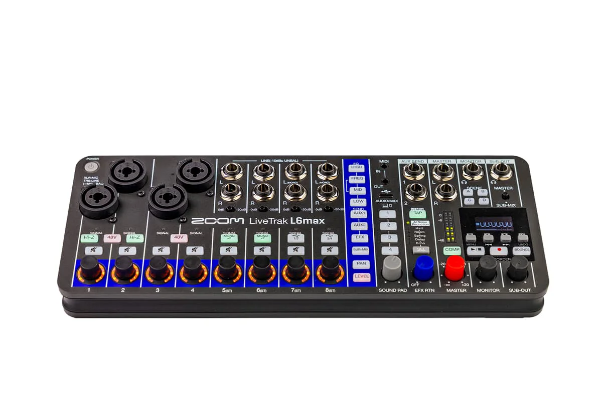 Zoom LiveTrak L6max kompaktes Design für mobiles Recording