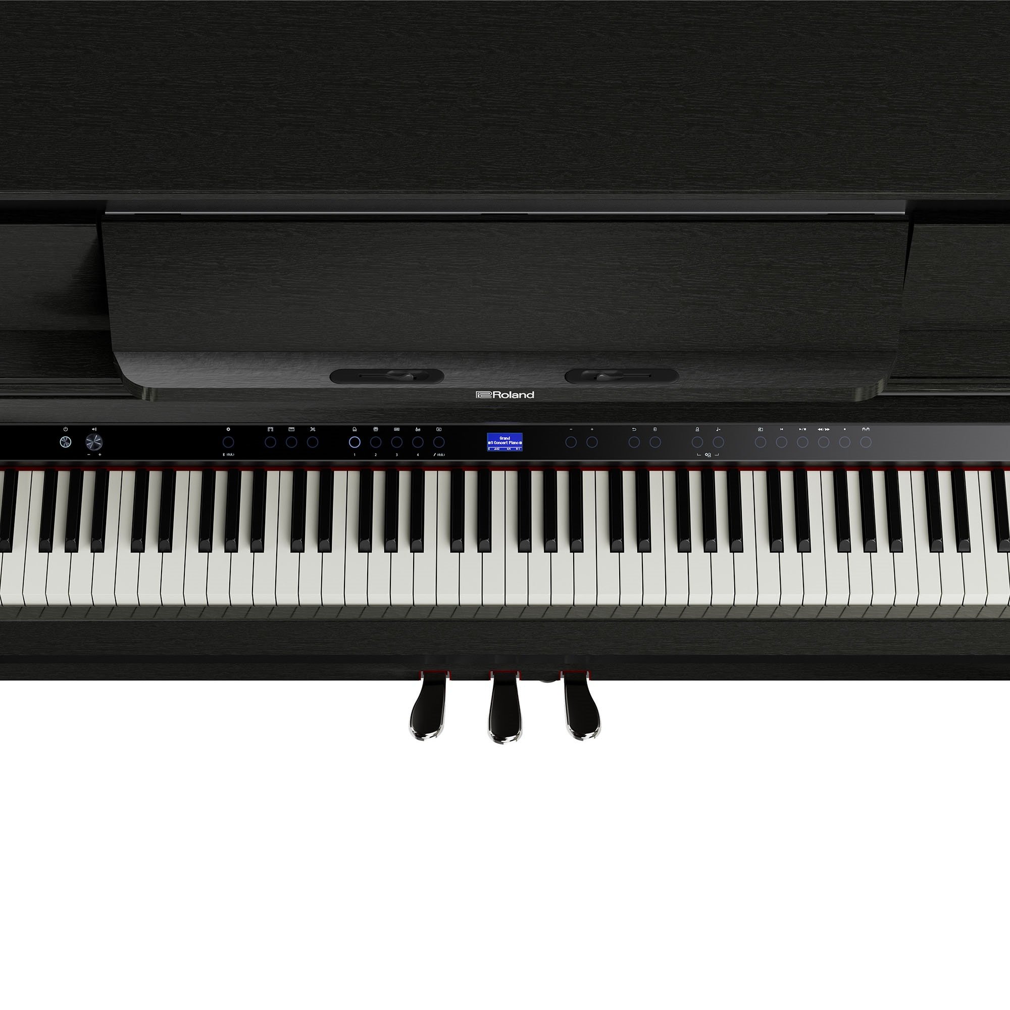 Nahaufnahme der drei Pedale des Roland LX-6 CH mit Progressive Damper Action