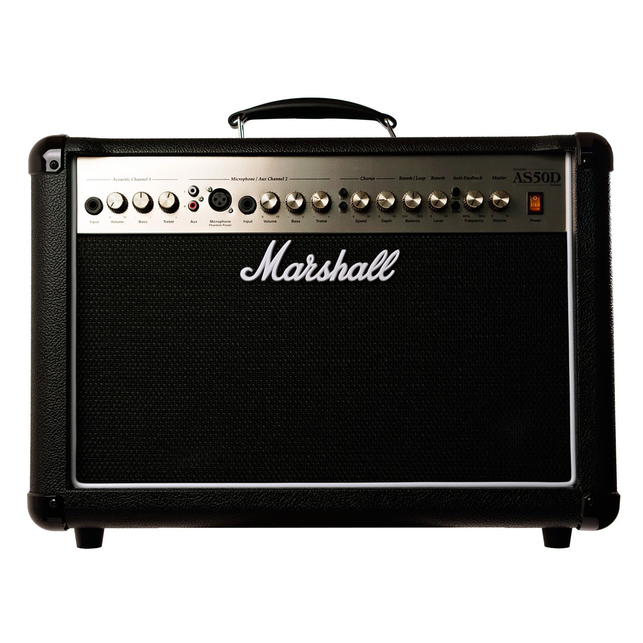 A-Gitarrencombo, 50 Watt, 2-Kanal, 2x8", Acoustic Soloist, schwarz