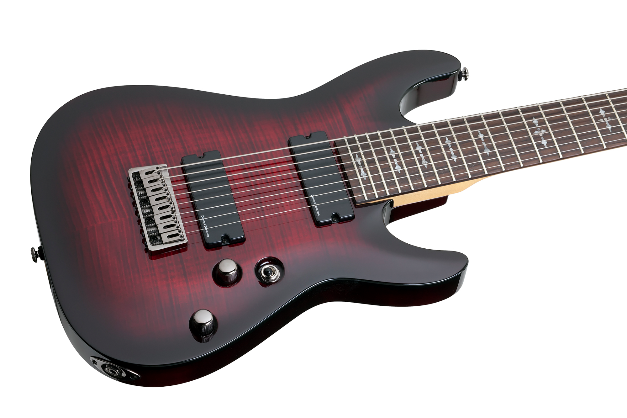 Demon 8 Crimson Red Burst E-Gitarre