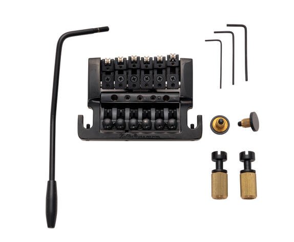 2215 - Stud Mount Guitar Tremolo (Brass Cam / Steel Saddles) - Black