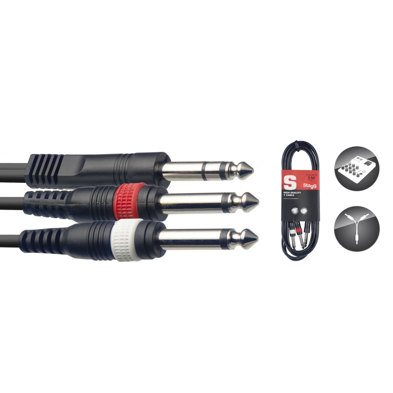 SYC3/PS2P E, Y-Kabel, Klinke/Klinke (m/m), 3 m