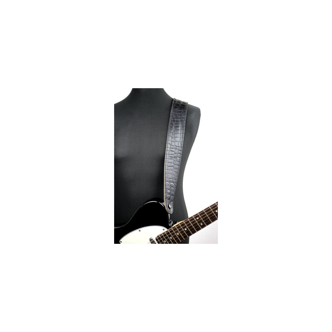 1488 Raw II Contour Croc schwarz - Gitarrengurt, Made in Germany