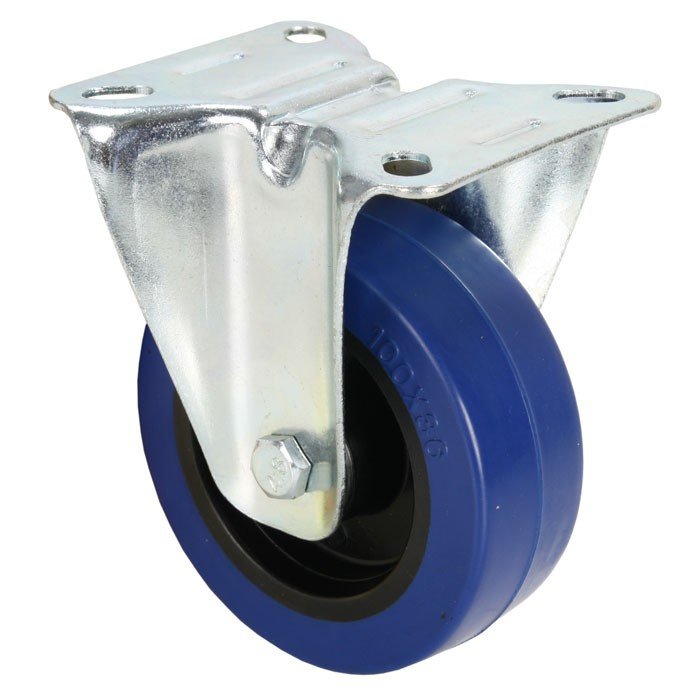 Bockrolle 100 mm mit blauem Rad