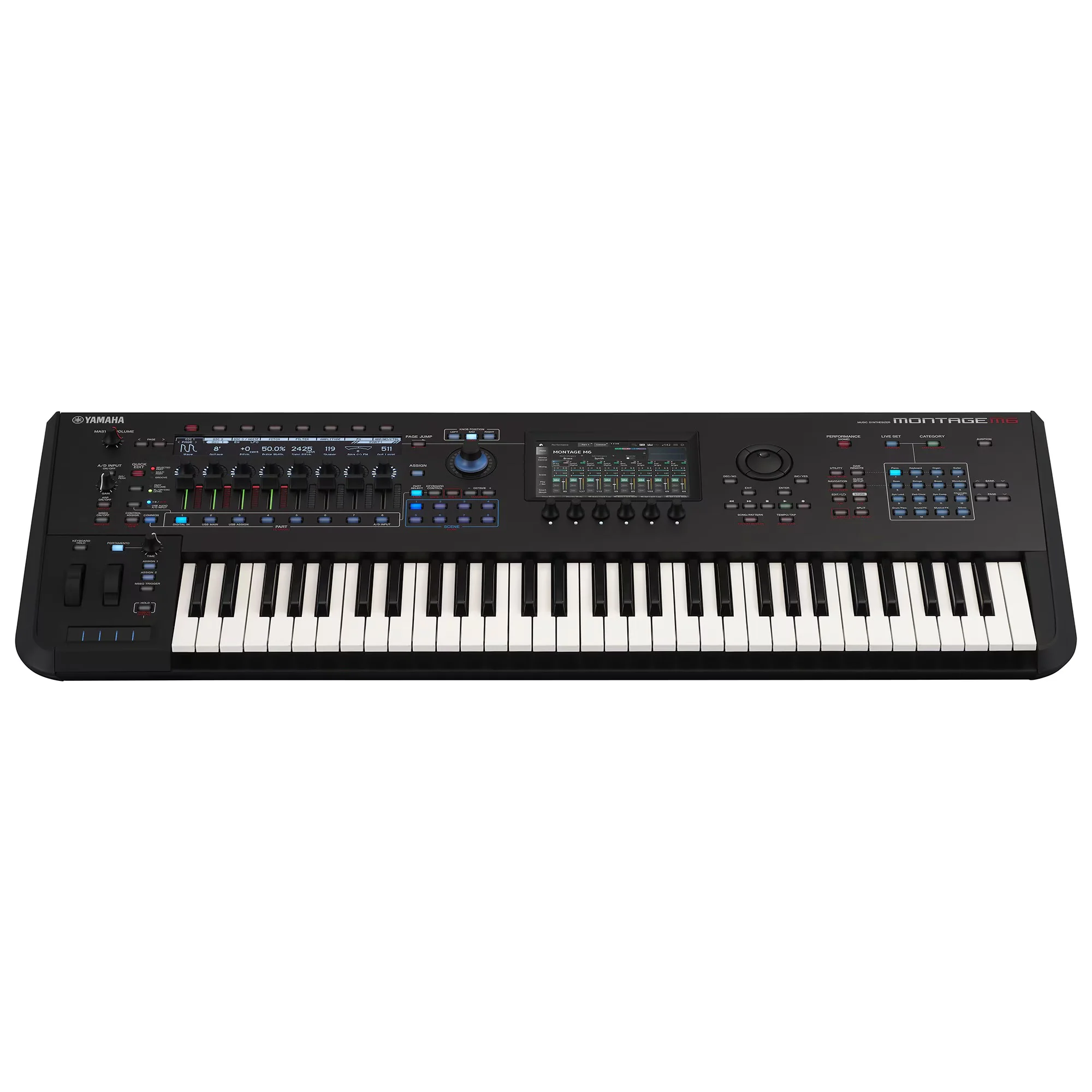Yamaha Montage M6 Display und Navigationselemente Nahaufnahme