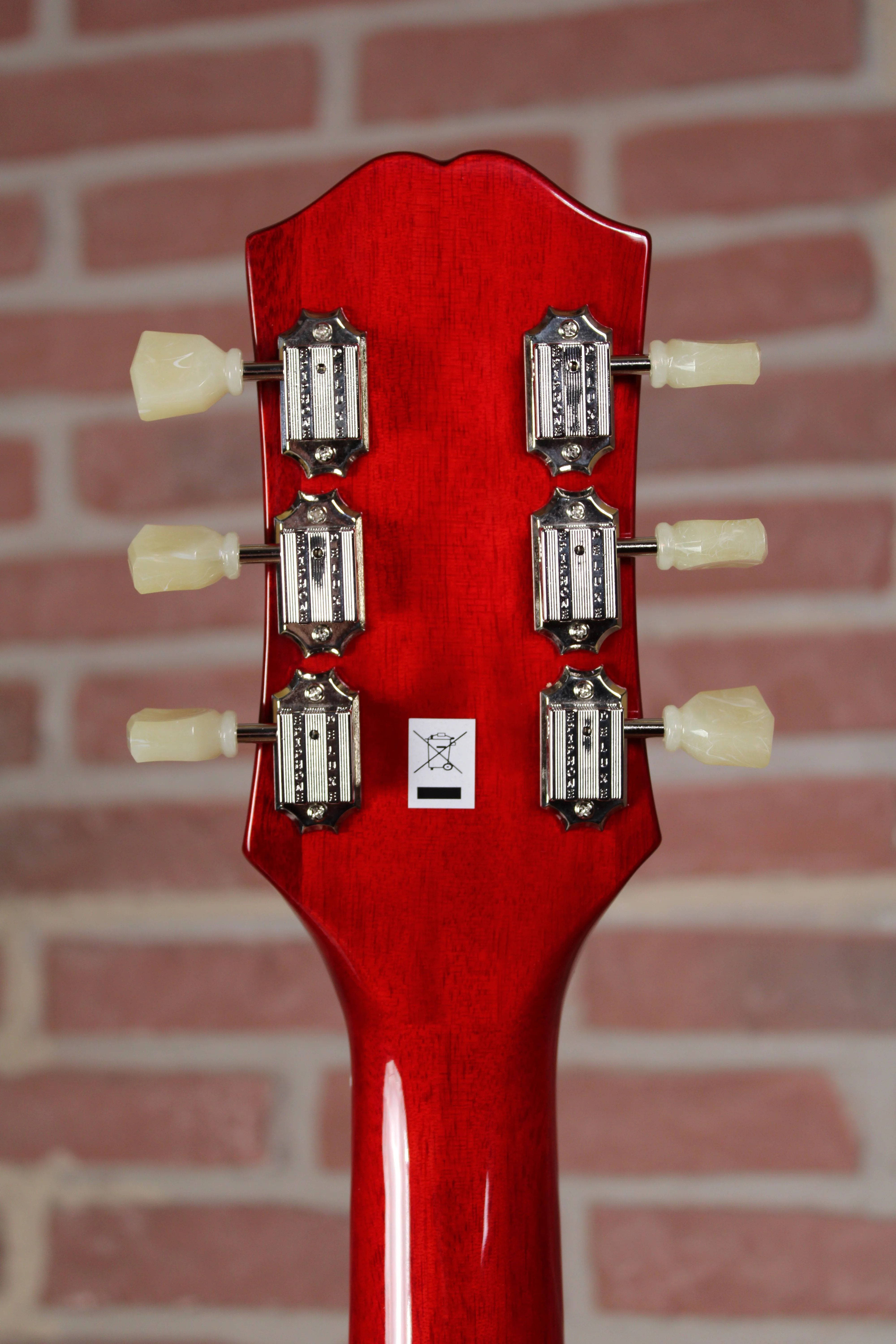 Epiphone ES-335 Figured Kopf Rückseite mit Schrauben der Mechaniken