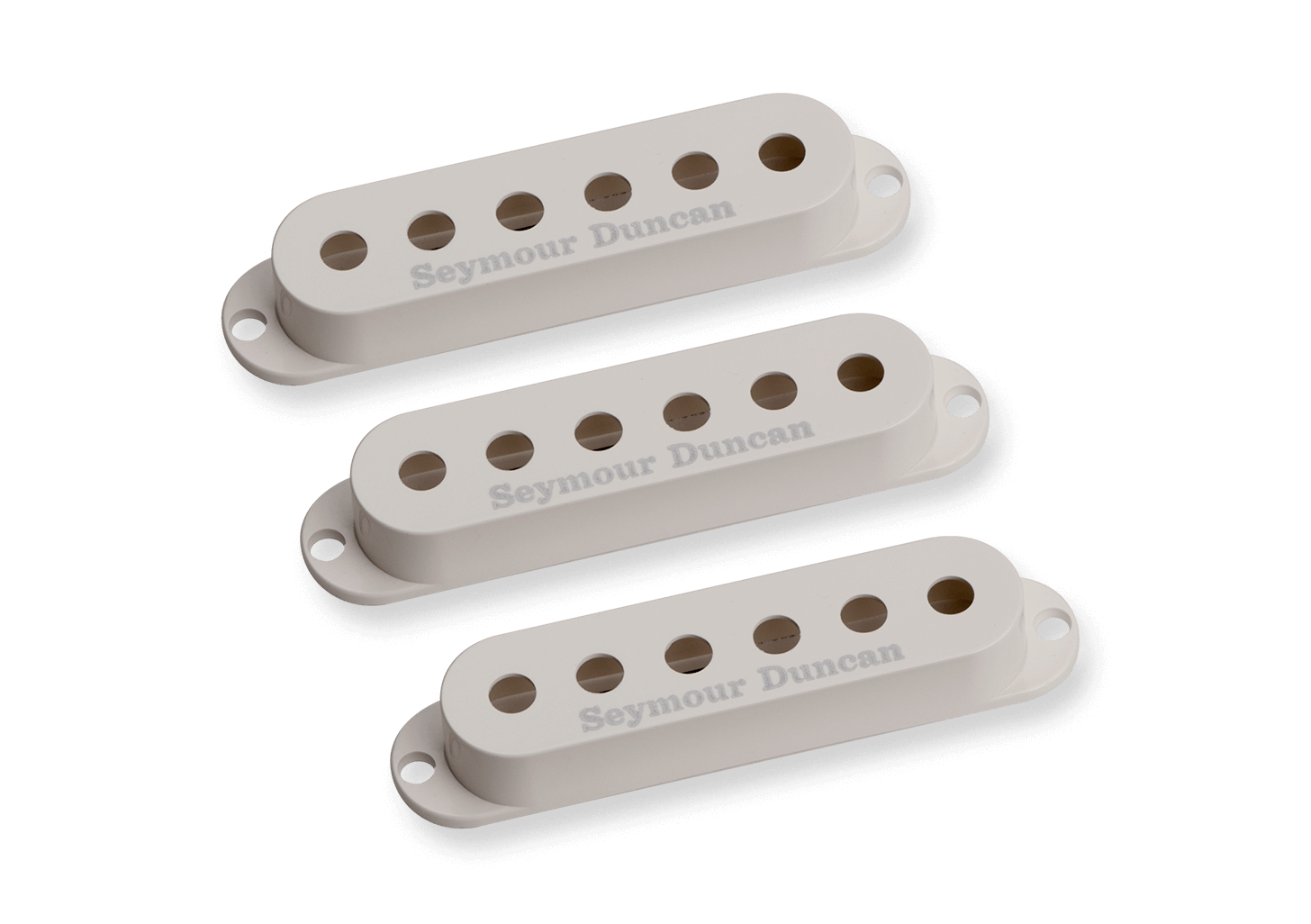 Pickup Cover Set for Strat - Parchment with Logo