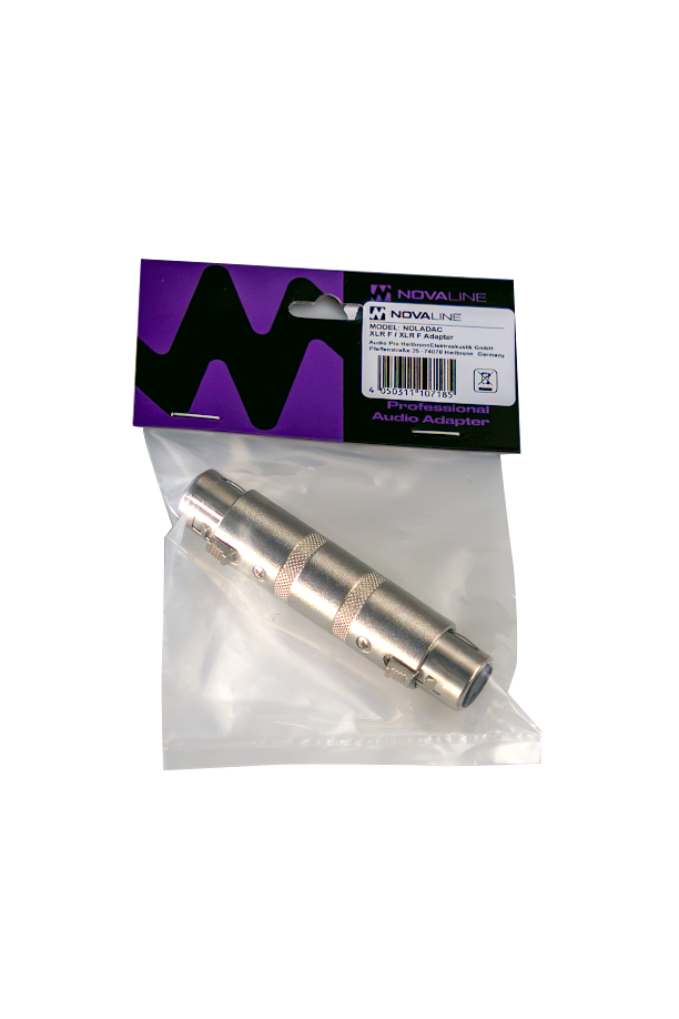 Audioadapter, XLR-Adapter, Metallgehäuse, Silberfarben, Steckverbinder
