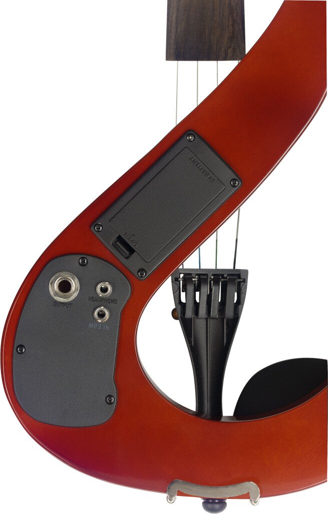 EVN 4/4 VBR 4/4 E-Violine Set mit E-Violine in S-Form in Violin Burst