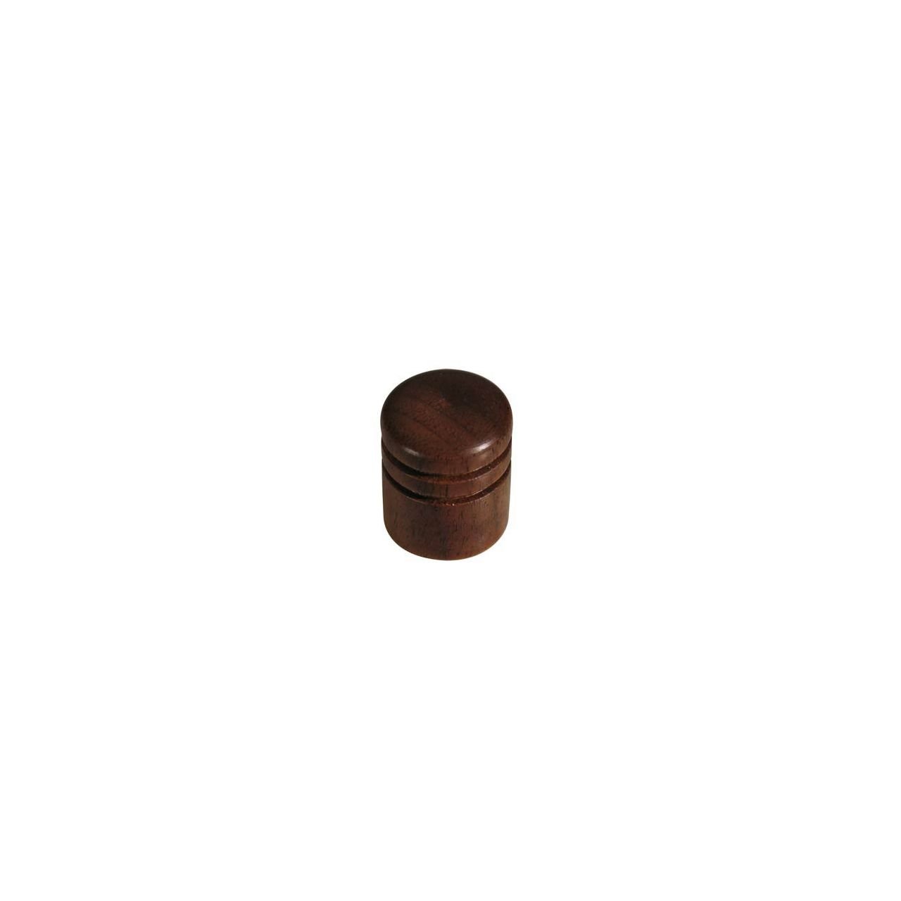 Potiknopf, Dome Knob, Holz, 2 Ringe, Walnuss, 15x18mm