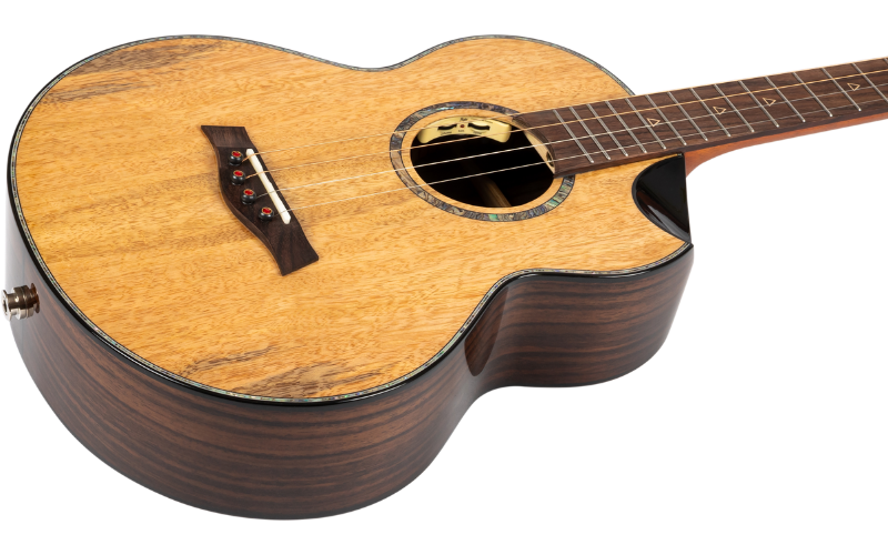 Maia Luxe Baritone Ukulele EQ-A - Steel String Uke vollmassiv