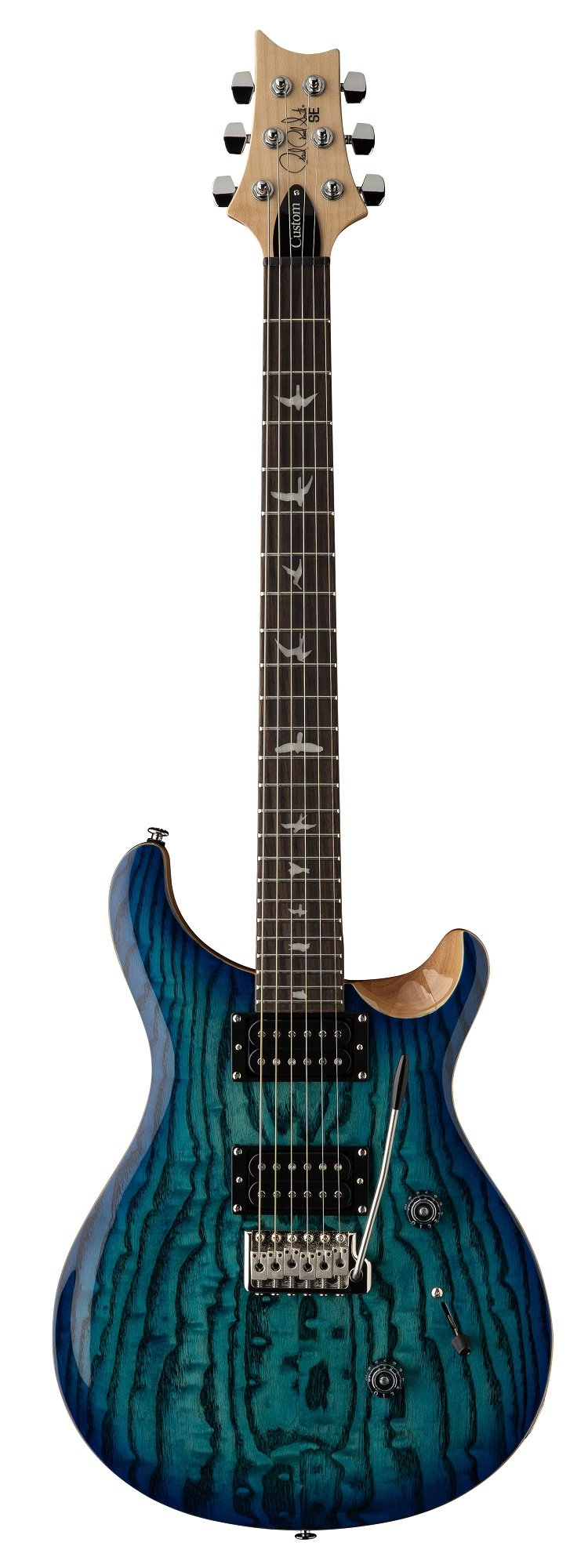 PRS SE Exotic Custom 24 Swamp Ash Burl, Lake Blue 