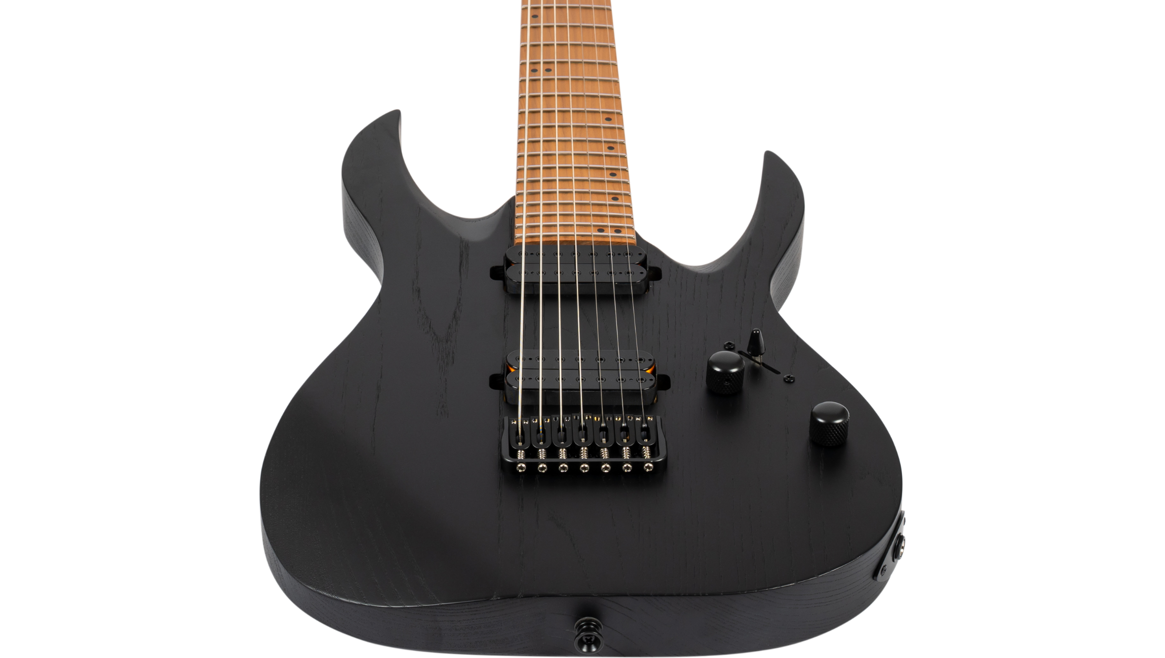 S-607 ABK 7-String E-Gitarre Swamp Ash Black Stainless Steel