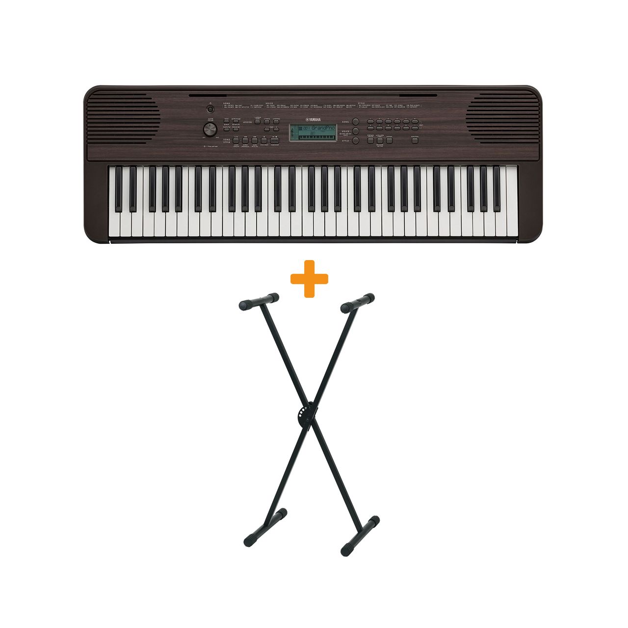 PSR-E360 Keyboard in Dunkler Nussbaum Set I mit Ständer
