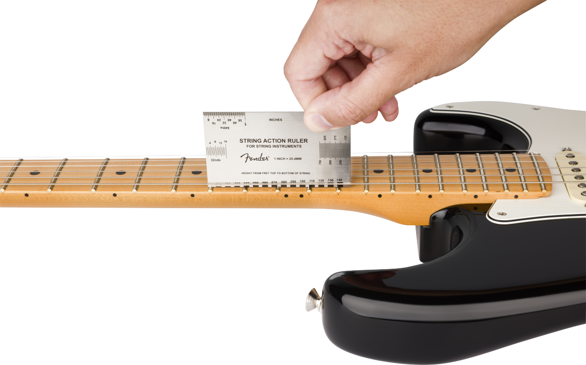 Saitenmaßlineal, Gitarrenwerkzeug, Kunststoff, transparent, Saiteninstrumente