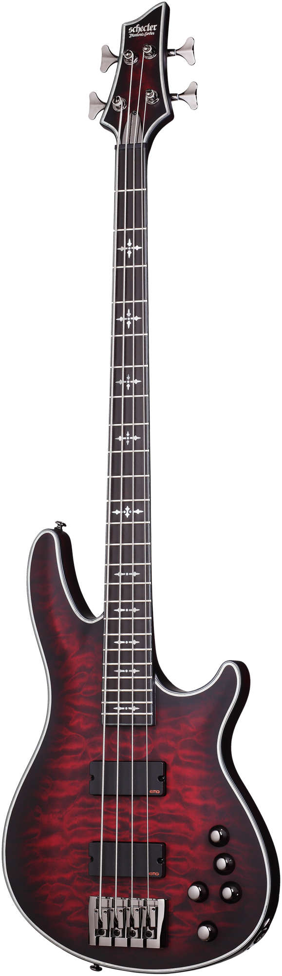 Hellraiser Extreme-4 Bass Crimson Red Burst Satin