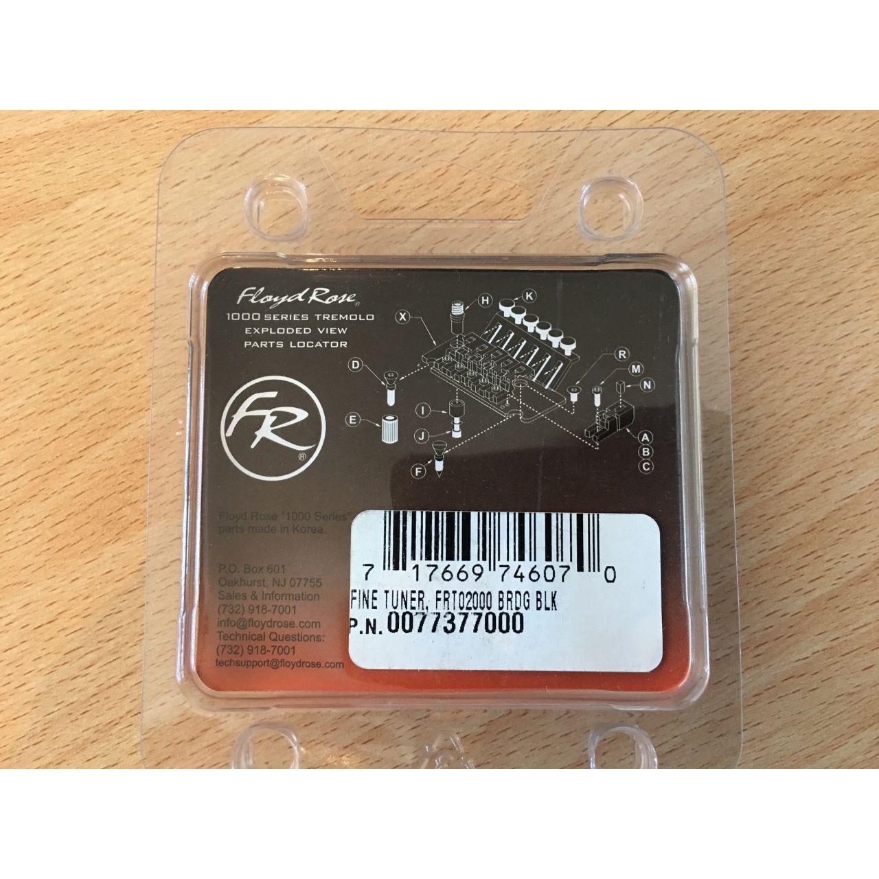 Feinstimmer für Floyd Rose FRT02000, schwarz (6 Stück)