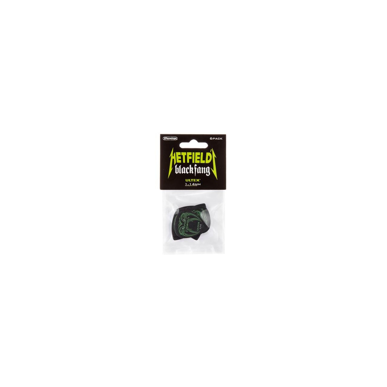 Ultex Hetfield's 1.14 mm Black Fang Picks Player's Pack 6 pcs.