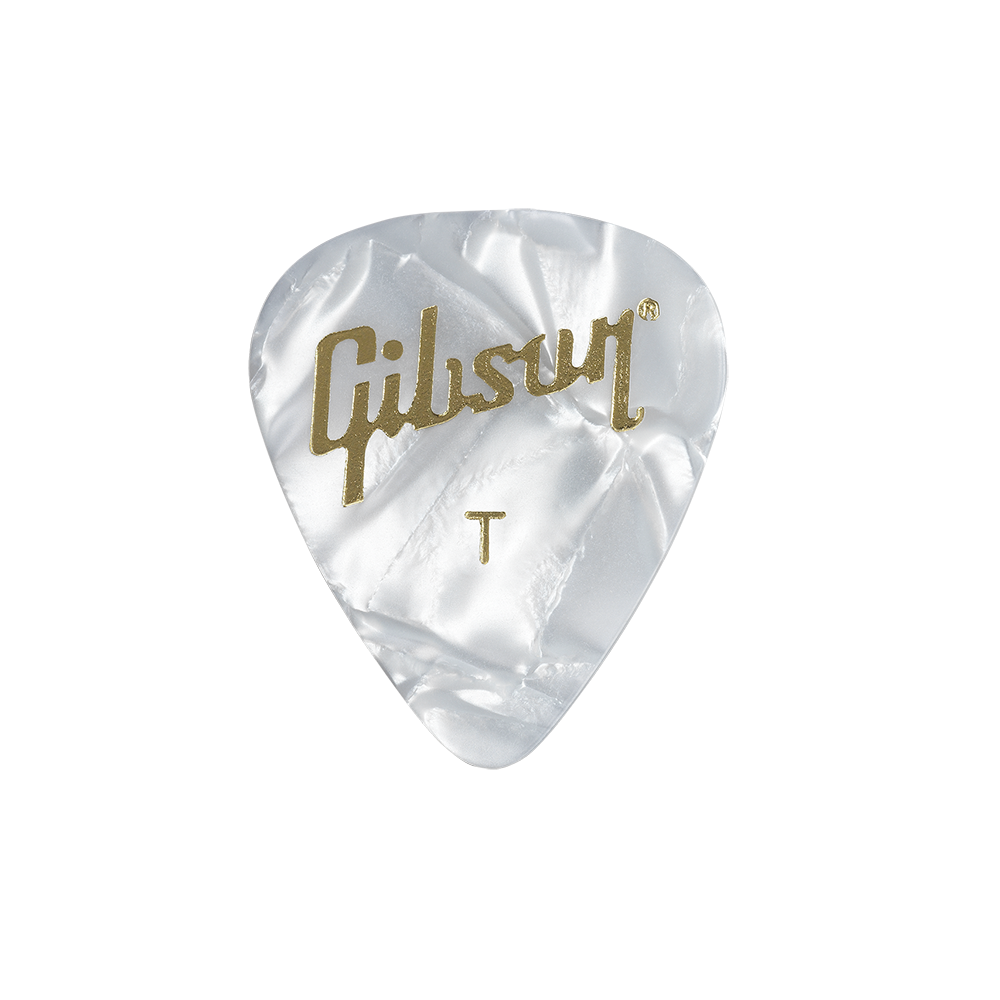 Pearloid White Picks 12 Pack Thin