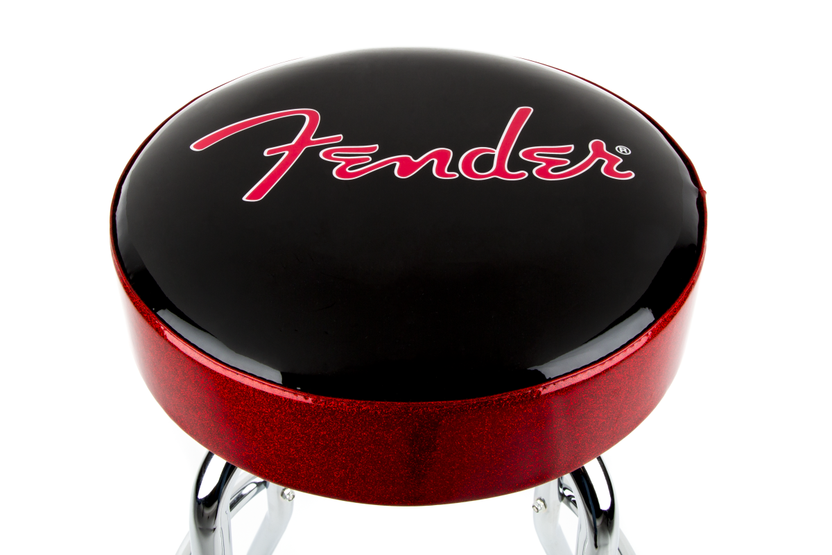 Red Sparkle Logo Barstool, Black/Red Sparkle 30"