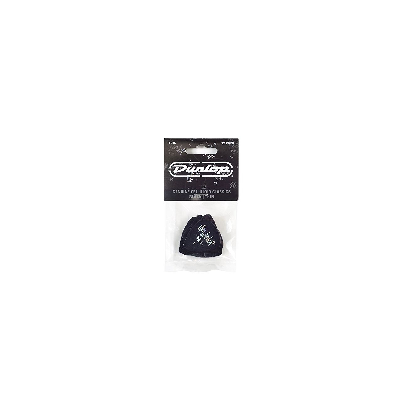 Genuine Celluloid Classic picks 12 Stück Black Thin